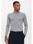 Gri Melanj Tam Boğazlı Erkek Triko 4