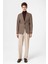 Kahve Slim Fit Balıksırtı Desenli Erkek Blazer Ceket 3