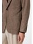 Kahve Slim Fit Balıksırtı Desenli Erkek Blazer Ceket 5
