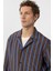 Kahve Relax Fit Çizgili Erkek Gömlek 4