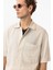 Ekru Keten Karışımlı Kısa Kollu Erkek Gömlek 4