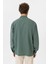 Yeşil Keten Karışımlı Relaxed Erkek Gömlek 11