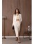 Ekru Crop Kadın Blazer Ceket 1