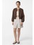 Kahve Crop Kadın Bomber Mont 2