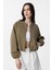 Haki Crop Kadın Bomber Mont 1