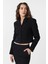 Siyah Crop Kadın Blazer Ceket 2