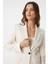 Ekru Vücuda Oturan Kadın Blazer Ceket 4