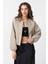 Bej Crop Kadın Bomber Mont 1