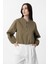Haki Crop Kadın Bomber Mont 3