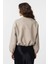 Bej Crop Kadın Bomber Mont 4