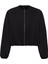 Siyah Crop Kadın Bomber Mont 5