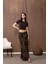 Kahve Crop Kadın T-Shirt 1