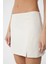 Ekru Yırtmaçlı Kadın Mini Etek 3