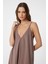 Kahve Askılı Modal Uzun Kadın Elbise 4