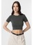 Haki Crop Kadın T-Shirt 1