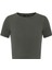 Haki Crop Kadın T-Shirt 5