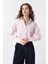 Pembe Crop Poplin Kadın Gömlek 1