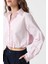 Pembe Crop Poplin Kadın Gömlek 3