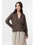 Kahve Dökümlü Kimono Kadın Gömlek 1
