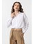 Beyaz Crop Poplin Kadın Gömlek 1