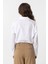 Beyaz Crop Poplin Kadın Gömlek 4