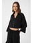 Siyah Crop Kadın Gömlek 1