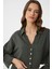 Haki Crop Kadın Gömlek 3