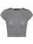Siyah Crop Fit Çizgili Kadın T-Shirt 5