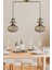 Elegant Cam Bal Rengi Ikili Metal Çubuk Avize Gemici Eskitme Başlık Sarkıt Lamba Salon Aydınlatma 1