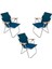 3 Adet Katlanır Kamp Sandalyesi Mavi 1