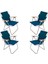 4 Adet Katlanır Kamp Sandalyesi I Mavi 1
