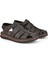 , Erkek Hakiki Deri Sandalet 1511045ZS32 Kahve 2