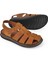 , Erkek Hakiki Deri Sandalet 1511045ZS32 Taba 4