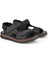 , Erkek Hakiki Deri Sandalet 1511045ZS6 Siyah 2