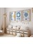Çerçevesiz Mavi Uçan Balon Temalı Erkek Çocuk Odası 3lü Poster Set Baby Shower 1