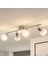 Modern Inox Kaplama 180 Derece Hareketli Beyaz Opal Camlı Dekoratif Tavan Plofyoner Avize 1