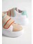Valencıa Bağcıksız Cırt Cırtlı Ortopedik Taban Kadın Sneaker Spor Ayakkabı Bt - Beyaz/ten/mavi 5