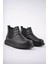 SLW205 Boston Bağcıksız Cilt Erkek Spor Bot St - Siyah 2