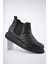SLW205 Boston Bağcıksız Cilt Erkek Spor Bot St - Siyah 3