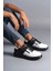 Slw155 Warrior Bağcıklı Ve Fermuarlı Cilt Erkek Günlük Sneaker Ayakkabı Cst - Siyah/Beyaz 1
