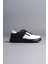 Slw155 Warrior Bağcıklı Ve Fermuarlı Cilt Erkek Günlük Sneaker Ayakkabı Cst - Siyah/Beyaz 4