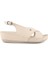 Ingane 35207-045 Topuk Jelli Anatomik Taban Kadın Snadalet Krem 36-40 2