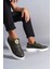 SLW161 Hippo Bağcıksız Cilt Erkek Günlük Sneaker Ayakkabı Cbt - Haki 1