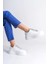 Della Bağcıklı Ortopedik Taban Taşlı Kadın Sneaker Spor Ayakkabı Bt - Beyaz 3