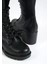 Alda Bağcıklı Ortopedik Taban Kadın Çizme St - Siyah 5