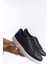 SLW166 Prestige Bağcıklı Cilt Kapitone Desenli Erkek Günlük Sneaker Ayakkabı Cbt - Siyah 4