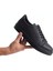 SLW165 Elite Bağcıklı Cilt Erkek Günlük Sneaker Ayakkabı Cst - Siyah 4