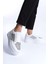 Mıpa Bağcıklı Ortopedik Taban Simli Kadın Sneaker Spor Ayakkabı Bt - Beyaz 1