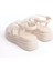 Elena Lastikli Taşlı Şeritli Ortopedik Taban Kadın Sandalet Kt - Krem 5
