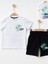 Marcoera Erkek Çocuk Baskılı Şortlu Takım 4-12 Yaş Beyaz 1